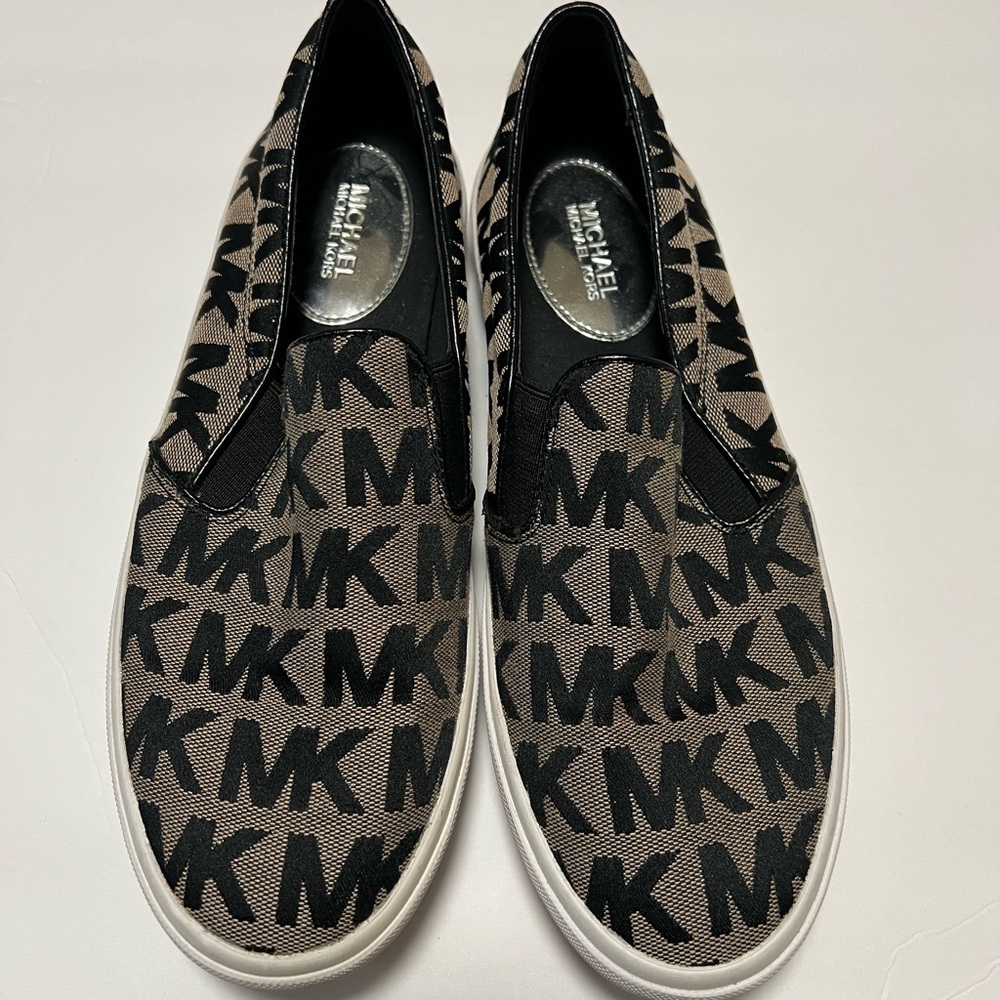 Michael Kors Black and Brown Loafers Slip-Ons